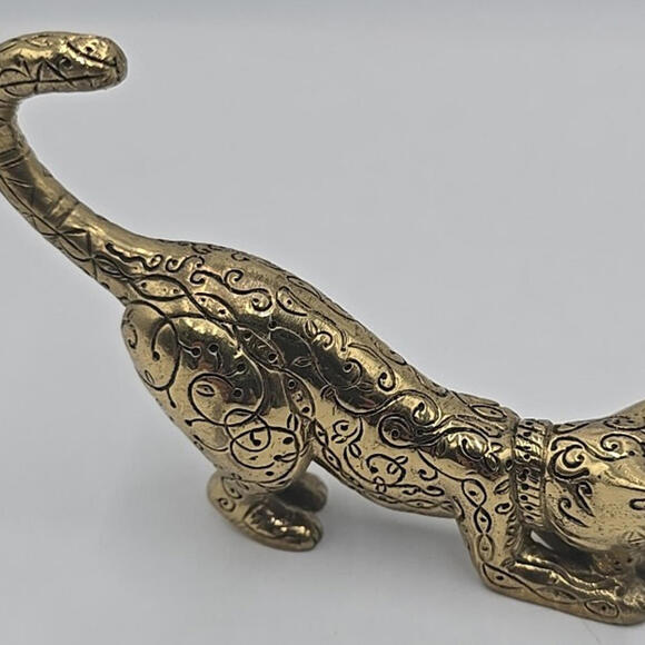 Vtg Franklin Mint Curio Cabinet Cat‎ Collection Figurine Asian 1986 Brass Etched - Picture 2 of 15